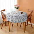 thumbnail image 3 of Round Tablecloth Dining Cover 60 Inch Polyester Waterproof Stain Wrinkle Free flower for Kitchen, 3 of 5