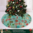 thumbnail image 6 of FMSHPON Christmas Doodle Xmas Christmas Tree Skirt Stand Mat for Holiday Party Decoration Indoor Outdoor 36 inches, 6 of 6