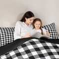 thumbnail image 4 of jejeloiu Modern Grid Bedding Comforter Set 7 Pieces,Abstract Geometric Geometric Full Bedding Set,Black White Fitted Sheet Flat Sheet,Breathable Bedroom Decor Reversible, 4 of 8