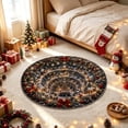 thumbnail image 4 of 3D Rugs Optical Illusion Round Christmas Rug, 23.62 Inch Non Slip Absorbent Polyester Doormat, Stain Resistant Washable Floor Mat for Entryway, Kitchen, Bathroom and Xmas Home Decoration, 4 of 6