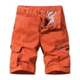 thumbnail image 1 of Gibobby Shorts Cargo Classiques pour Hommes, Shorts de Randonnée Imperméables Coupe Ample avec Multi-Poches (Rouge, 28), 1 of 4