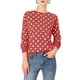 thumbnail image 5 of SUDADERA DE PUNTO DE MANGA LARGA CON HOMBROS CAÍDOS Y CUELLO REDONDO DE POLKA DOTS PARA MUJERES INSPIRAR CHIC L ROJO, 5 of 8