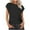 Black, variant on ShomPort Cotton Round Neck T-shirts for Women Summer Casual Cover Sleeve Solid Color Tops Pullovers