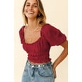 thumbnail image 3 of Summer Fashion Women'S Pleated Lantern Short-Sleeved Ruffled Chiffon Top Ultra-Short Cropped Navel, 3 of 6