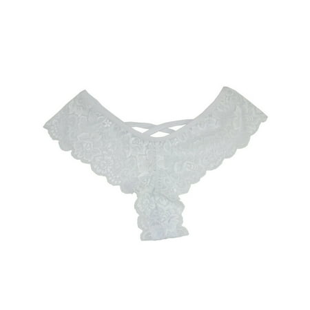 

BeQeuewll Girls Lace Underwear Back Criss-Cross Soft G-string Plus Size Panties