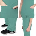thumbnail image 4 of Green Town Scrubs for Women Scrub Set - V-Neck Top and Straight Leg Pant, 5 Pockets, Easy Care, Solids and Prints Uniforms, 4 of 7