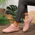 thumbnail image 6 of Domzle Women's Fashion Sneakers Casual Walking Shoes Lace Up Tennis Shoes Low Top, Comfortable, Lightweight, Slip on, Faux Suede, Non-Slip, Work Daily Pink, 6 of 8