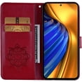 thumbnail image 2 of Case for Xiaomi Poco F4 5G with Credit Cards Pocket, Glitter Bling Diamond PU Leather Wallet Phone Case Flip Cover for Xiaomi Poco F4 5G Owl Red, 2 of 12