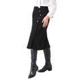 thumbnail image 4 of INSPIRE CHIC Women's Wear to Work Pencil Skirt Elastic High Waist Button Decor Midi Skirts S Black, 4 of 5