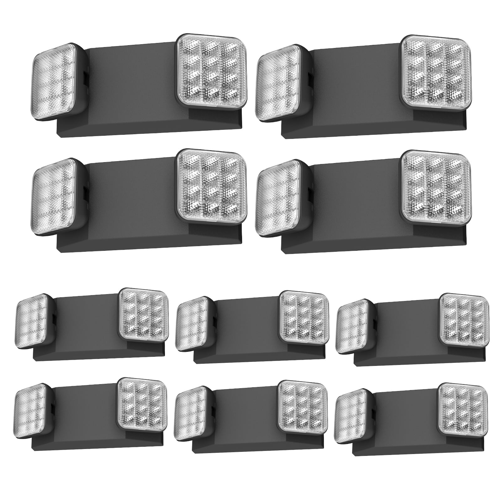 Spectsun 2 Pack LED Emergency Light with Battery Backup, Commercial Power Outage Emergency Lighting, 120-277VAC, UL Listed.