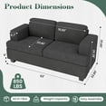 thumbnail image 3 of YOUDENOVA 63" Loveseat Sofa Couch with Deep Seats, Lounge Sofa Cloud Couch for Bedroom Small Space, Corduroy Lounge Couch for Living Room Aparment, Black Couch, 3 of 9