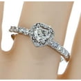 thumbnail image 2 of 14K White Gold Heart Diamond Engagement Ring 2/3ctw Halo Style With Side Diamonds, 2 of 3