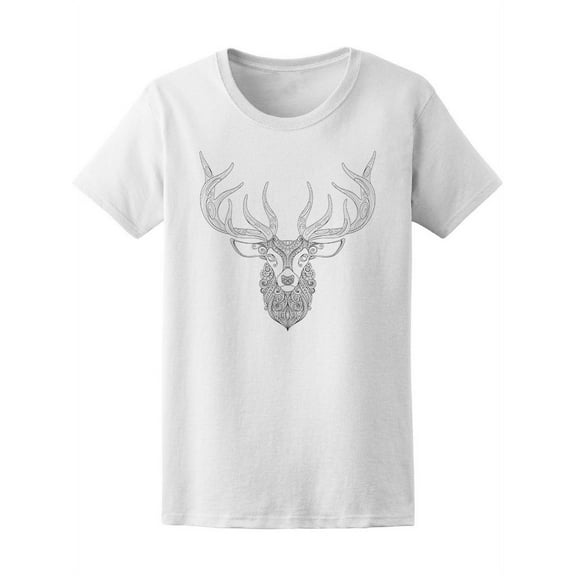 Cool Deer Mandala T-Shirt Women -Image by Shutterstock, Female Small