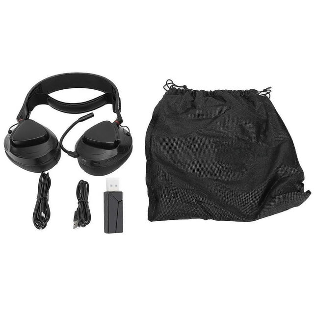 Wired Gaming Headset with 2.4GHz Receiver, Bluetooth, 4 Modes, Adjustable Headband, Rotatable, Lightweight, Wireless, Black and Red