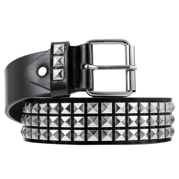 TELOLY Mens Womens Studded PU Leather Belt Rivet Waistband Punk Rock Belt