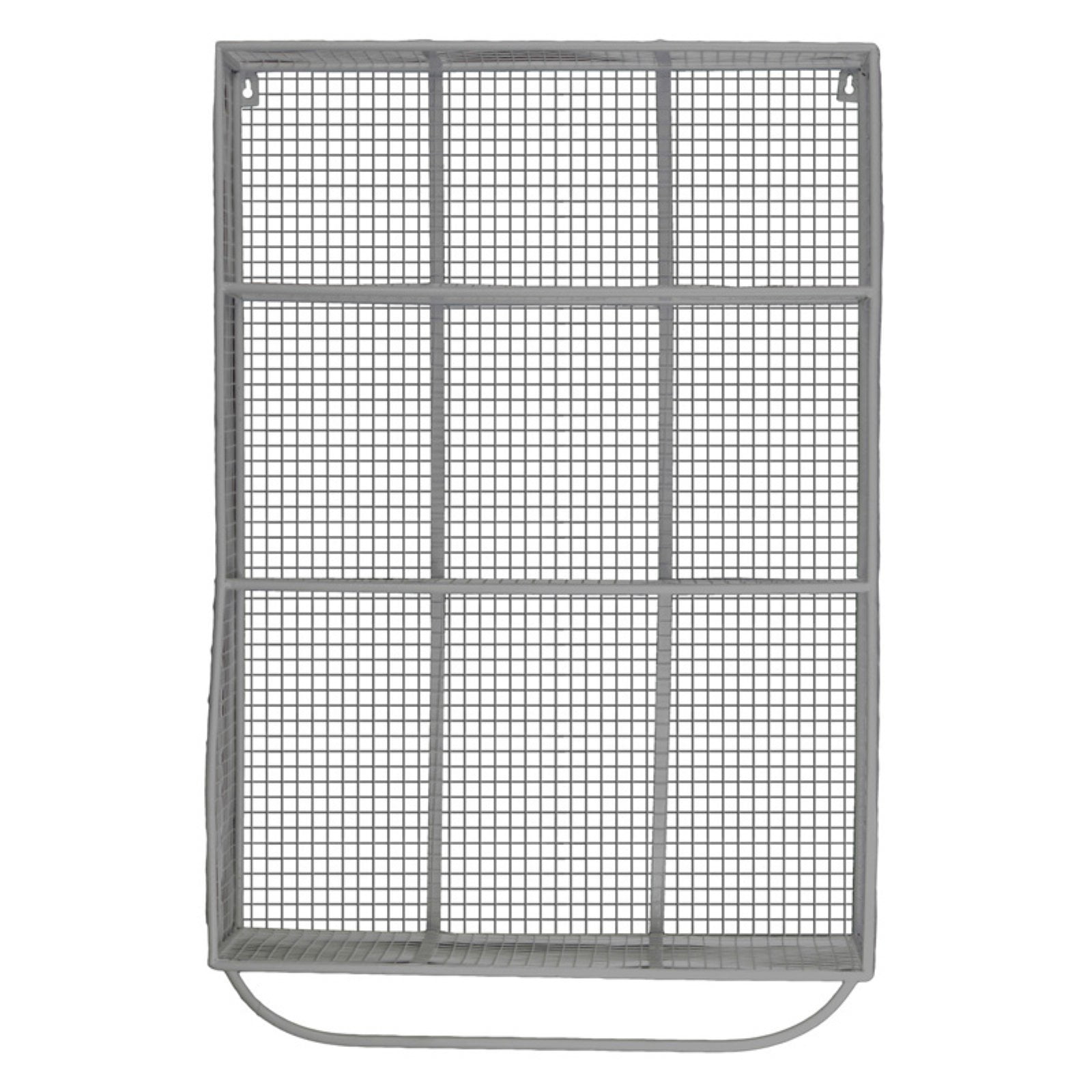 Urban Trends Metal Mesh Wall Shelf with 9 Shelves and Hanger Bar