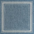 thumbnail image 1 of Unique Loom Tapis Ton sur Ton Extérieur 7' 10 x 7' 10 Bleu Carré/beige, 1 of 2