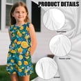 thumbnail image 6 of chaqlin Lemon Leaf Flowers Print T-Shirt and Shorts Outfit Set for Girls 5-14 - 2 Piece Summer Short Set Outfit - Girls Sleeveless Tank Top Running Walking Activewear, 6 of 7