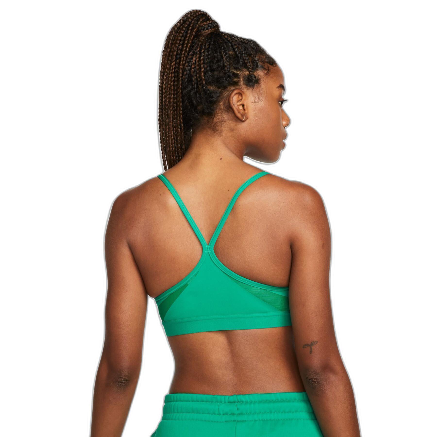 Nike Indy Women's Light-Support Padded V-Neck Sports Bra, Turquoise Green,  S 