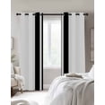thumbnail image 3 of Black Stripe Blackout Curtains 54 Inches Long for Bedroom, Abstract Modern Art Vertical Striped Thermal Insulated Room Darkening Black Out Window Curtain Panels Grommet Drapes for Living Room, 3 of 8