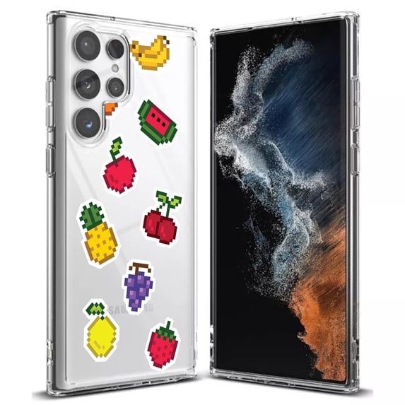 TalkingCase Slim Phone Case Compatible for Samsung Galaxy S22 Ultra 5G, Banana pineapple Print, Thin Light, Flexible, Soft, USA