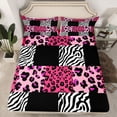 thumbnail image 2 of Homewish Cheetah Zebra Print 4 Pieces Queen Sheet Sets for Teens Female Men,Retro Vintage Aesthetic Ultra Soft Flat Sheet,Abstract Geometric Plaid Queen Fitted Sheet,Lightweight Room Decor, 2 of 7