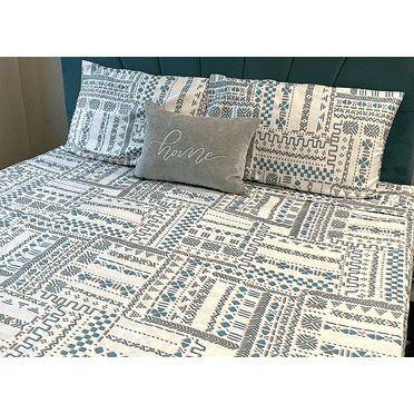 Howdy Earth 300 Thread Count 100% Cotton Mayan Print Sheets Set 4 Piece Breathable Soft Sateen Weave 15" Deep Pocket Luxury Bedding