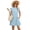 Blue, variant on Women's Round Neck Cap Sleeve Mini Dress 60% rayon 30% polyester 5% spandex Lightweight Everyday Wear Casual Style