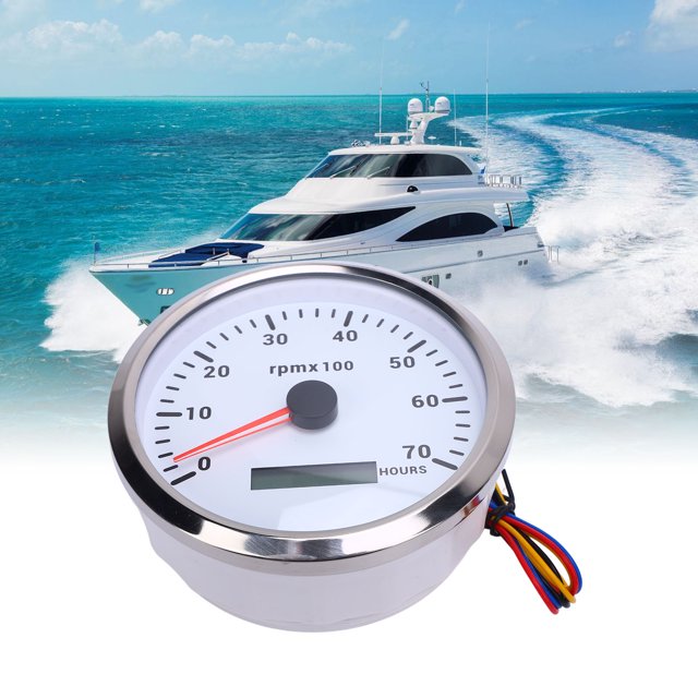 7 Color Backlight 110mm Tachometer with Hour Meter - DC 9-32V 7000RPM Gauge for Cars, Boats, RVs, Trucks & More