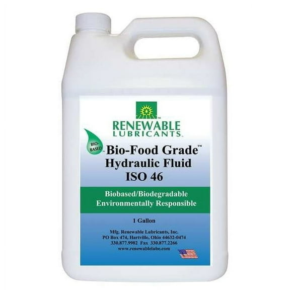 Renewable Lubricants Bio-Food Grade Hydraulic Fluid, 1 gal., ISO 46 87133