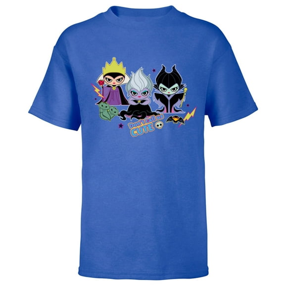 Disney Villains Chibi Don’t Call Us Cute - Short Sleeve T-Shirt for Kids - Customized-Royal
