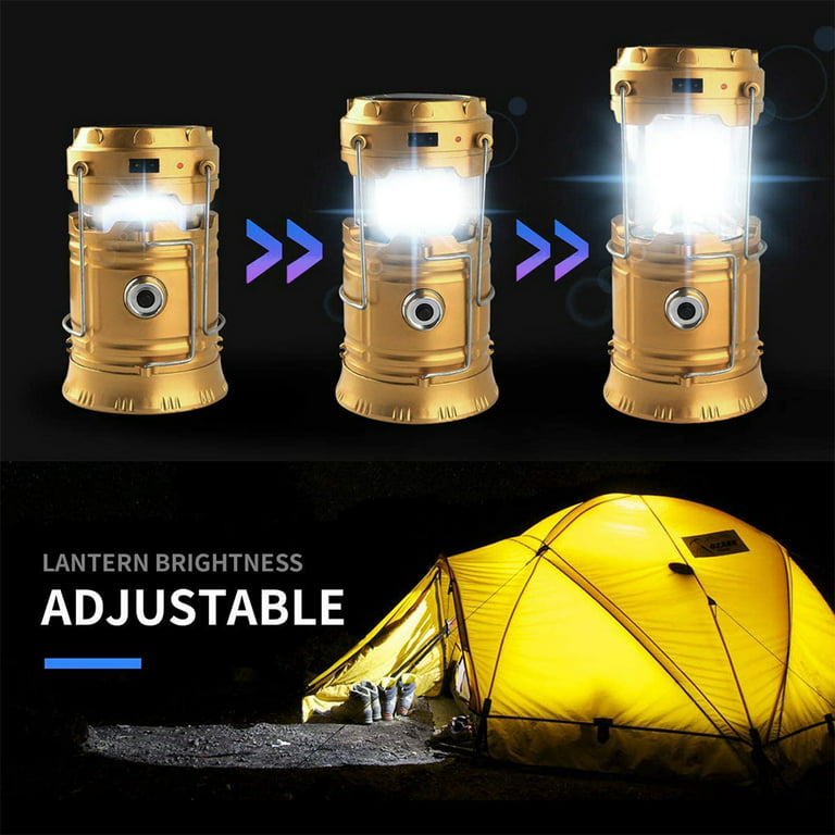 Gold Armour 4 Pack Portable LED Camping Lantern Flashlight with Magnetic  Base - Emits 500 Lumens - Survival Kit Gear for Emergency, Hurricane, Power