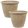 thumbnail image 1 of Sunnydaze Jardinière d'Extérieur à Double Paroi Résistante aux Intempéries en Anjelica - 24 Pouces - Beige - Lot de 2, 1 of 10