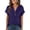 Navy #46, variant on KDDYLITQ T Shirts for Women V Neck Button Down Baggy Tees Roll Short Sleeve Solid Color Workout Tops Lightweight Loose Fit Soft Shirts Coffee 2XL