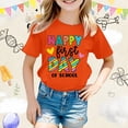 thumbnail image 2 of Happy First Day Of School Girls T Shirts Crewneck Short Sleeve Back to School Kids Clothes 3-13 Years, 2 of 4