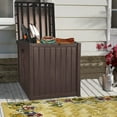 thumbnail image 3 of SOLAURA 51 Gallon Outdoor Deck Box Patio Resin Storage Box with Lockable Lid, Brown, 3 of 7