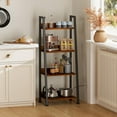 thumbnail image 4 of 4-Tier Ladder Shelf with Removable Drawer, Rustic Bookcase Storage  for Living Room, Home Office, Bedroom, 4 of 7