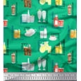 thumbnail image 1 of Soimoi Green Cotton Poplin Fabric Text & Soft Drinks Party Decor Fabric Printed Yard 56 Inch Wide, 1 of 3