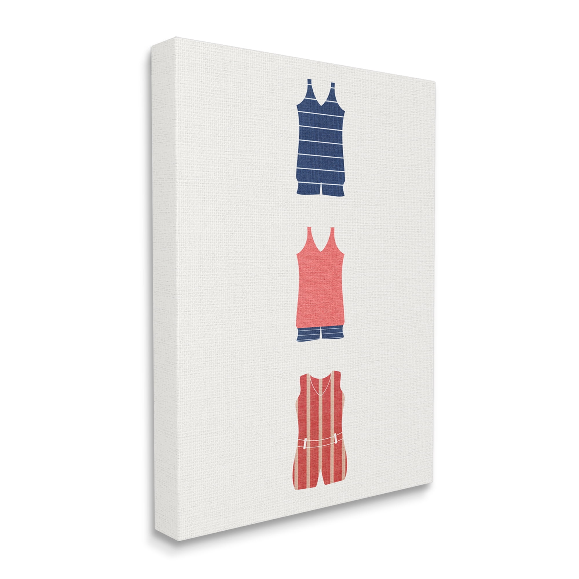 Stupell Industries Nautical Swim Clothes Beauty & Fashion Painting Gallery Wrapped Canvas Art Print Wall Art, 24 x 30