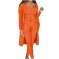 thumbnail image 2 of Babysbule 3 Piece Outfits Set - Fashion Solid Color Camisole Crop Top & Comfy Pants & Open Front Cardigan, 2 of 5