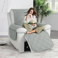 thumbnail image 2 of Wehilion 100% Waterproof Recliner Sofa Cover, Non Slip Recliner Covers for Recliner Chair with Pocket, Washable Reclining Chair Cover Furniture Protector for Kids, Pets Dog Cat (Light Gray), 2 of 7
