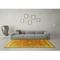 thumbnail image 3 of Ahgly Company Machine Washable Indoor Round Persian Yellow Traditional Area Rugs, 7' Round, 3 of 4