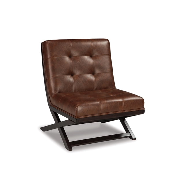 Signature Design by Ashley Sidewinder Fauteuil d'Appoint Capitonné en Similicuir Brun