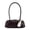 Brown, variant on Roxie East West Shoulder Bag - RED, Vegan Leather, 11" W x 4" H x 3.5" D, Zipper Closure, 1 Inner Wall Zipper Pocket, Silver Accents