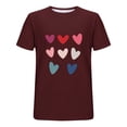 thumbnail image 4 of Aloohaidyvio Men's Heart Graphic Print Tee Tops Casual Round Neck Short Sleeve Valentine's Day Summer T Shirts, 4 of 5
