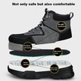 thumbnail image 3 of Men's Steel Toe Boots Waterproof Safety Boots Breathable Cowhide Work Shoes EU 37-45 Dark Gray, 3 of 7