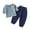 Blue Top + Blue Pants, variant on KYAIGUO Infant Unisex 2 PCS Outfit Muslin Long Sleeve T-Shirt Tops Pants Set Drawstring Pants Set for Toddler Kids 6 Months to 6 Years