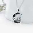thumbnail image 4 of Dorunmo 2 Wolf Necklace 925 Sterling Silver Wolf Pendant with Black Crescent Moon Necklace Gothic Jewelry Halloween Gifts for Women, 4 of 6