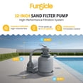 thumbnail image 2 of Funsicle 12 Inch Sand Filter Pump for Above Ground Pools, 1600 GPH Flow Rate, 2 of 12