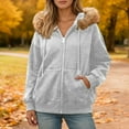 thumbnail image 2 of XIAOCHA Women's -Trimmed Hoodie Warm Full-Zip Jacket Fall/Winter Layering Hoodies, 2 of 6
